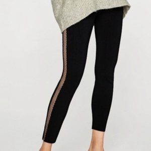 Zara knit jeggings with mesh up the side